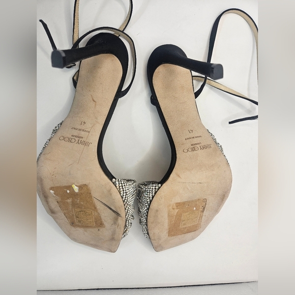 JIMMY CHOO Naria 115mm Crystal-Embellished Sandals SZ 11 - Picture 8 of 8